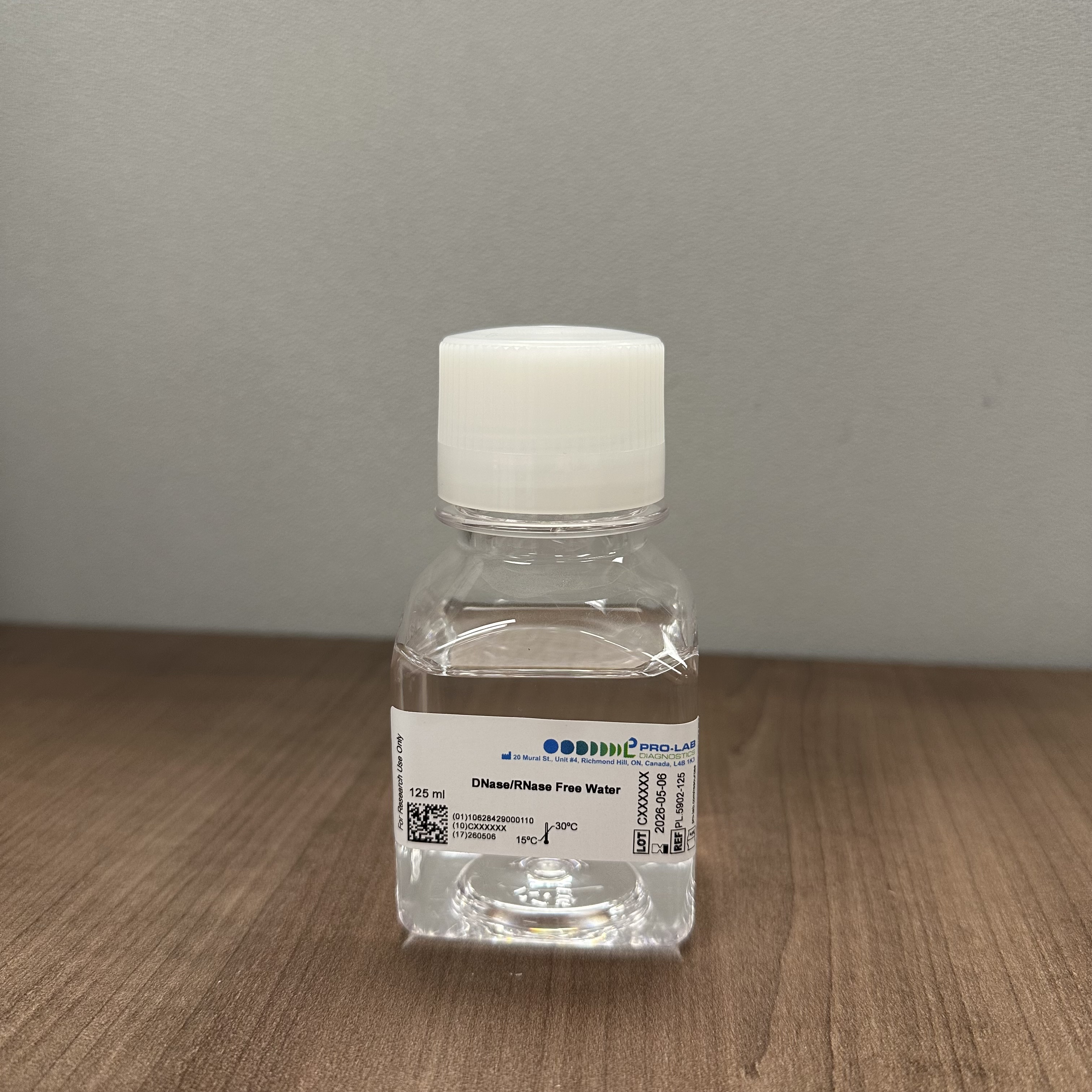 DNase/RNase Free Water 1 L bottle, alternate view — Pro-Lab Diagnostics